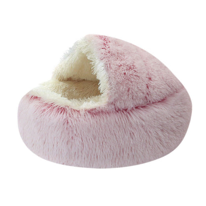 Pet Dog Cat Bed round Plush Kitten Warm Sleeping Nest Bed Cat Igloo Cave House