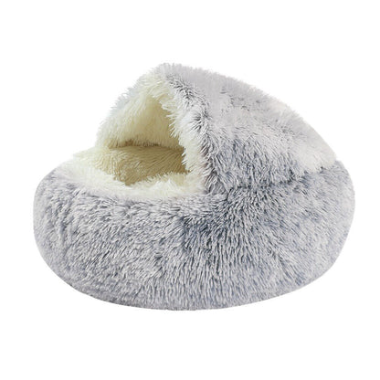 Pet Dog Cat Bed round Plush Kitten Warm Sleeping Nest Bed Cat Igloo Cave House